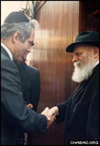 Netanyahu com o Rebe Sucot